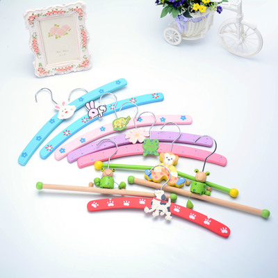 外贸尾货 新生婴儿 儿童木质卡通衣架 可爱晾衣服架 宠物狗狗衣架